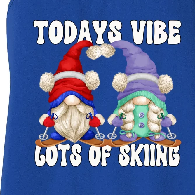 Ski Mom And Dad Gnome Graphic With Sayings Gnomies Love Skiing Gift Women's Racerback Tank