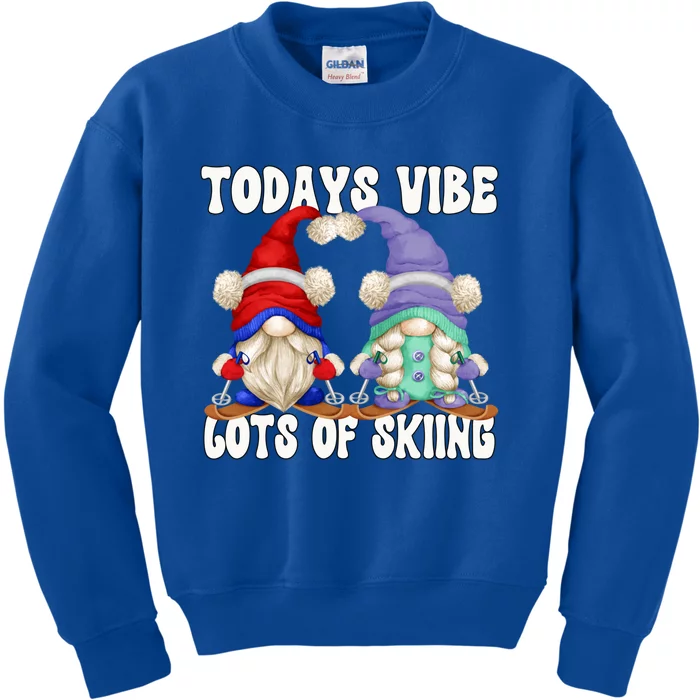 Ski Mom And Dad Gnome Graphic With Sayings Gnomies Love Skiing Gift Kids Sweatshirt