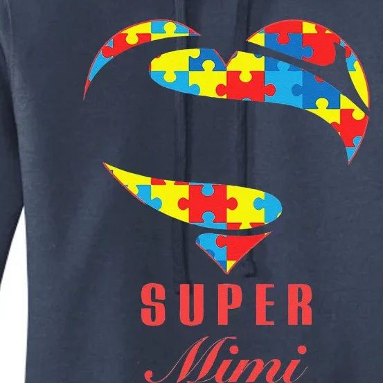 Super Mimi Autism Awareness Gifts Autism Heart Women's Pullover Hoodie