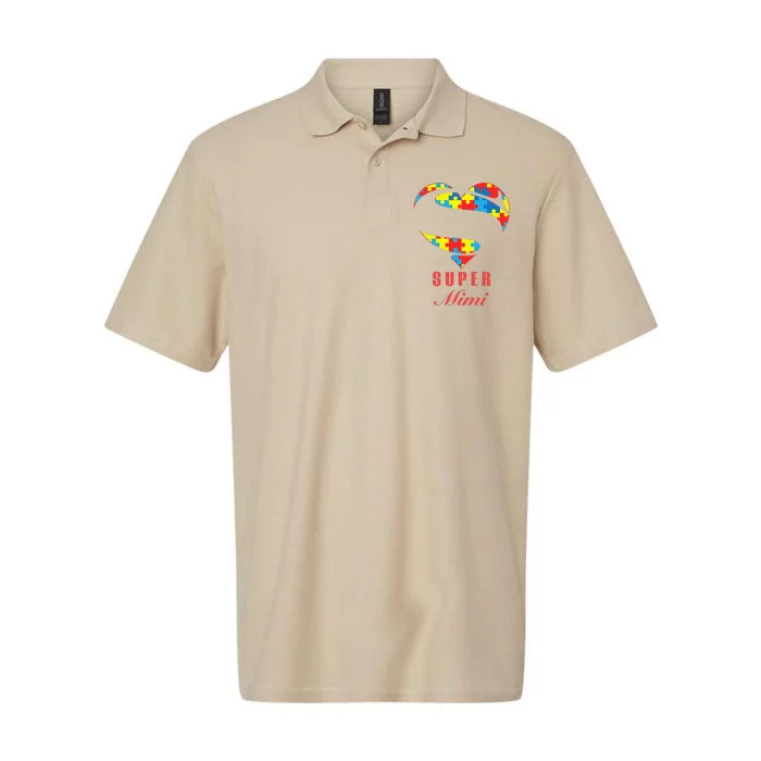 Super Mimi Autism Awareness Gifts Autism Heart Softstyle Adult Sport Polo