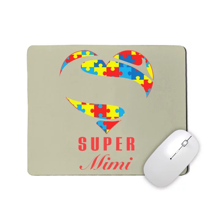 Super Mimi Autism Awareness Gifts Autism Heart Mousepad