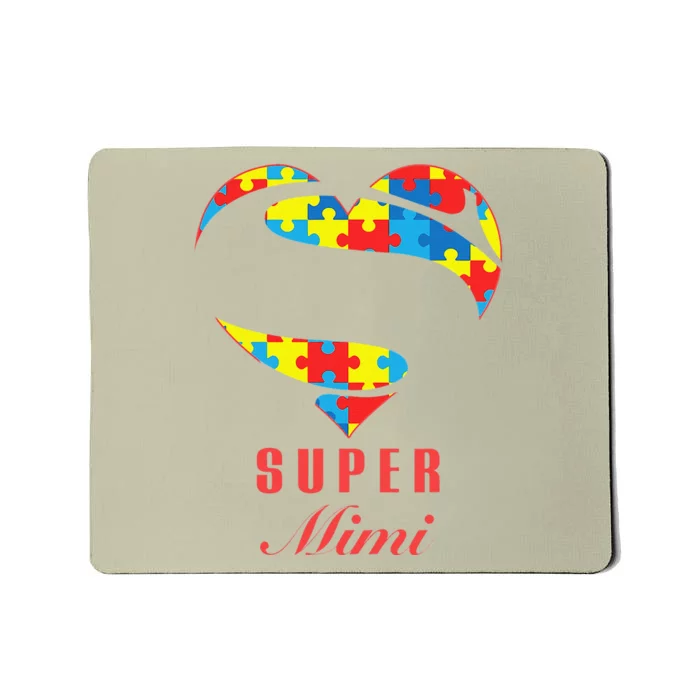 Super Mimi Autism Awareness Gifts Autism Heart Mousepad