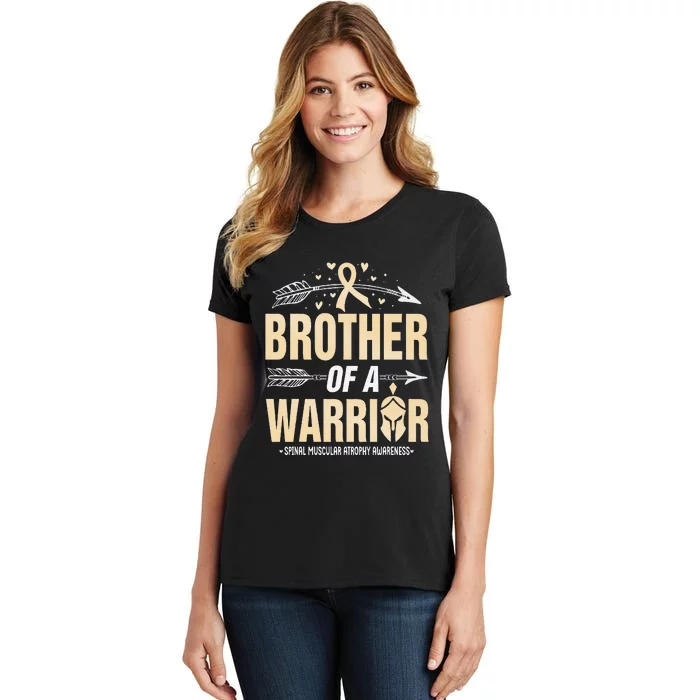 Spinal Muscular Atrophy Brother Of A Warrior Ivory Ribbon Women's T-Shirt