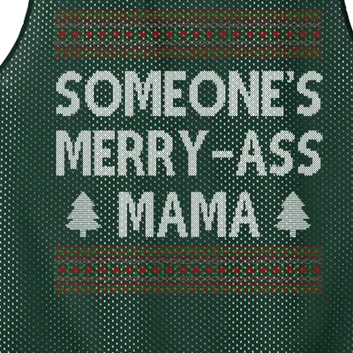 Somones Merry Ass Mama Funny Ugly Christmas Mesh Reversible Basketball Jersey Tank