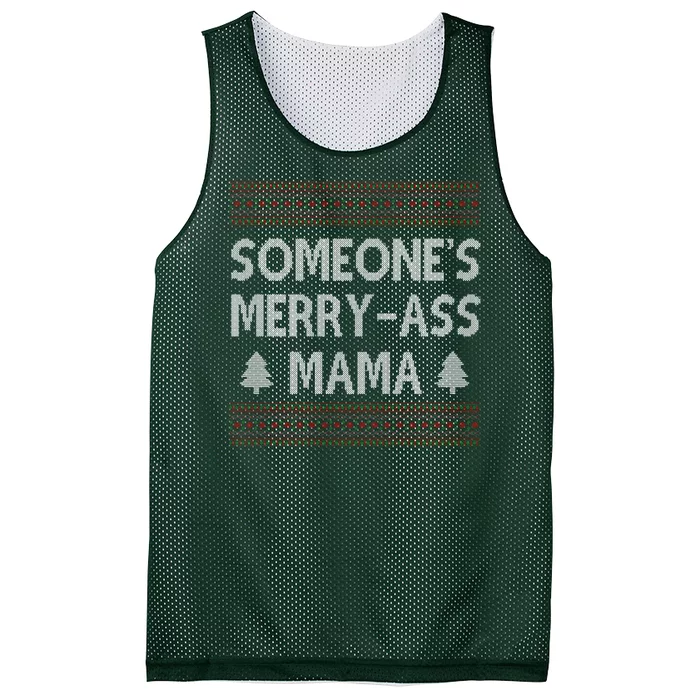 Somones Merry Ass Mama Funny Ugly Christmas Mesh Reversible Basketball Jersey Tank