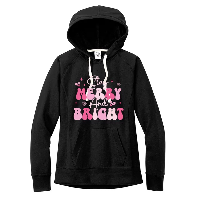 Stay Merry And Bright Retro Christmas Christmas Women's Fleece Hoodie