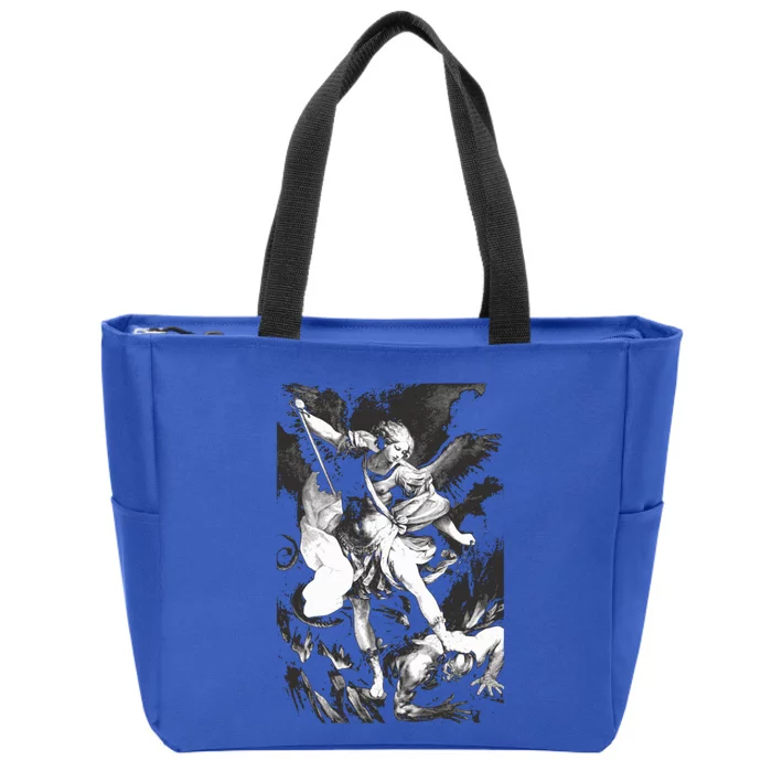 Saint Michael Archangel Angel Catholic Patron Gift Zip Tote Bag