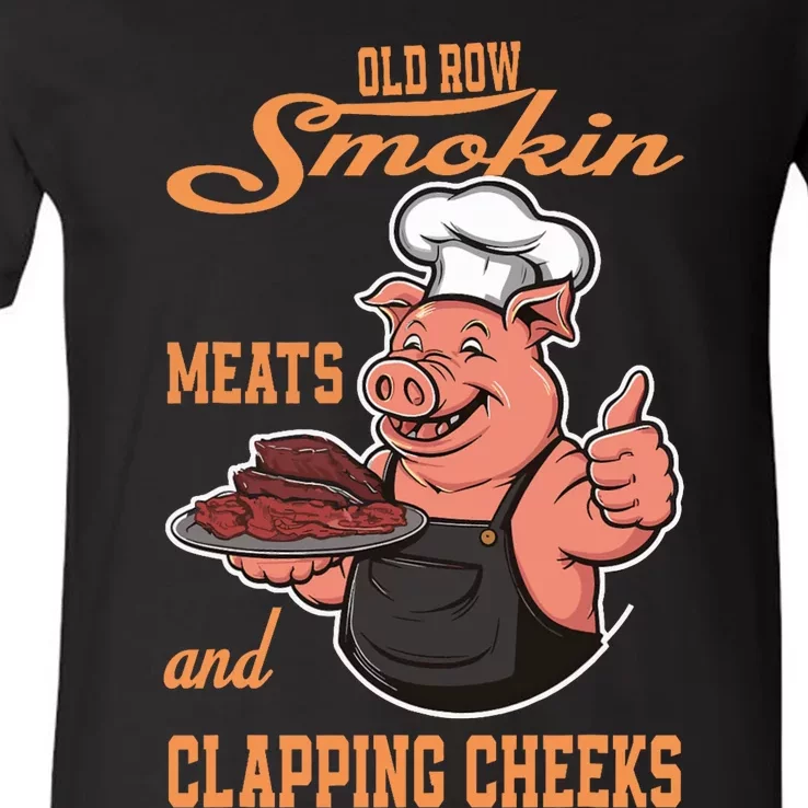 Smoking Meats And Clapping Cheeks Funny V-Neck T-Shirt