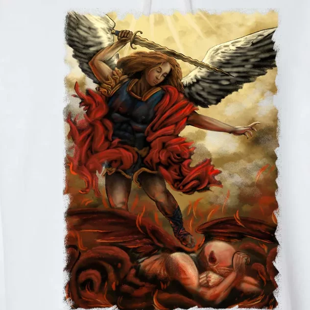 Saint Michael ArchAngel Painting Garment-Dyed Fleece Hoodie