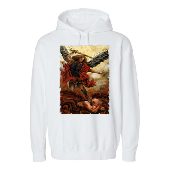 Saint Michael ArchAngel Painting Garment-Dyed Fleece Hoodie