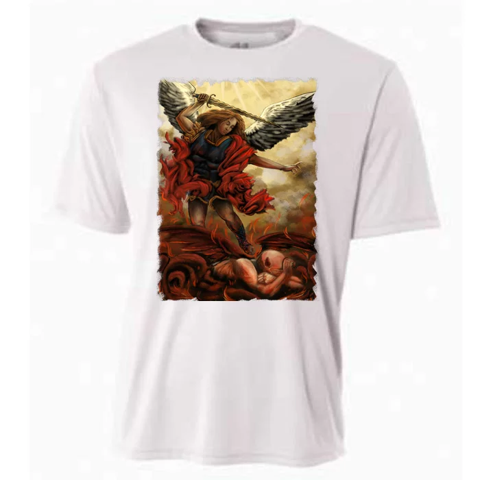 Saint Michael ArchAngel Painting Cooling Performance Crew T-Shirt