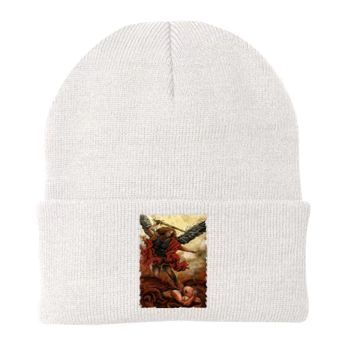 Saint Michael ArchAngel Painting Knit Cap Winter Beanie