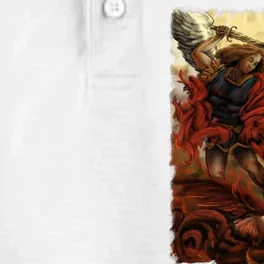 Saint Michael ArchAngel Painting Dry Zone Grid Performance Polo