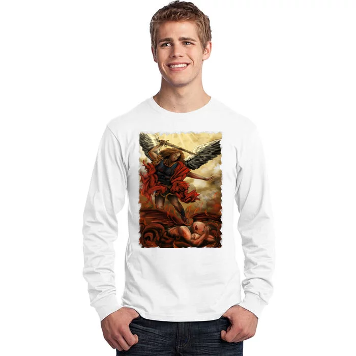 Saint Michael ArchAngel Painting Tall Long Sleeve T-Shirt