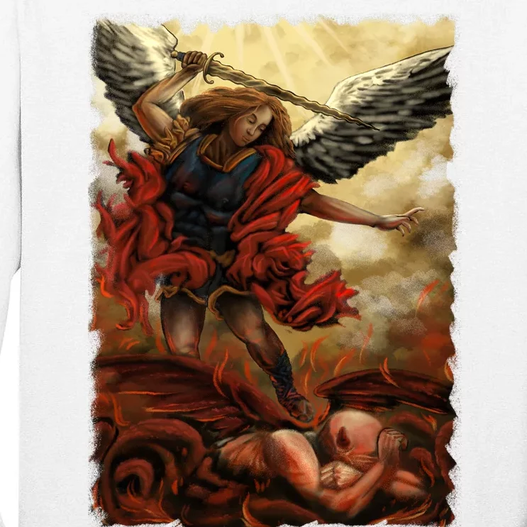 Saint Michael ArchAngel Painting Tall Long Sleeve T-Shirt