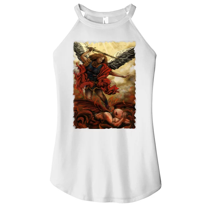 Saint Michael ArchAngel Painting Women’s Perfect Tri Rocker Tank