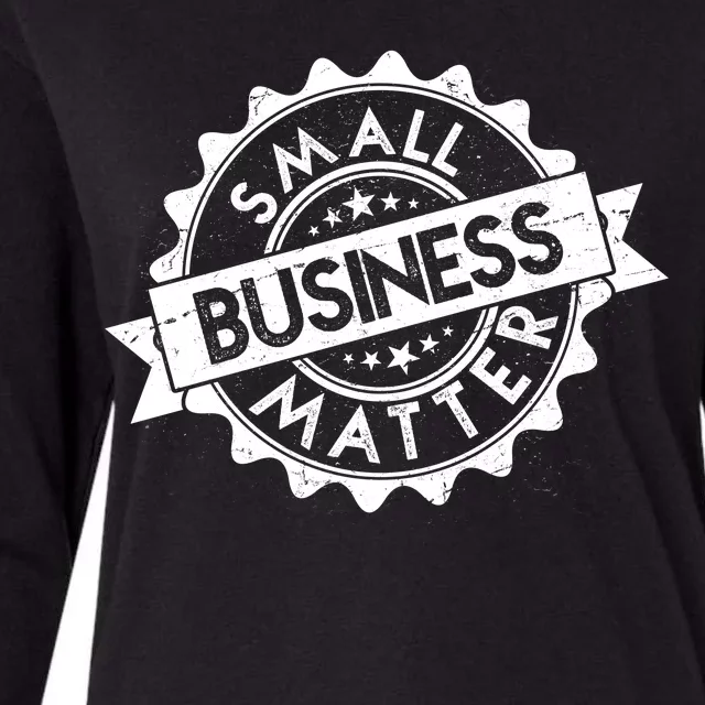 Small Business Matter Stamp Emblem Womens Cotton Relaxed Long Sleeve T-Shirt