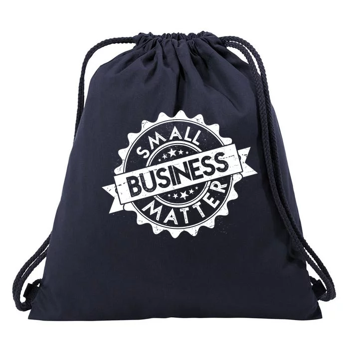 Small Business Matter Stamp Emblem Drawstring Bag