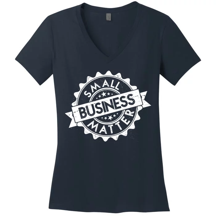 Small Business Matter Stamp Emblem Women's V-Neck T-Shirt