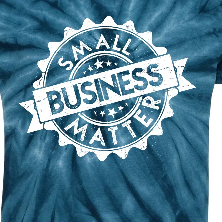 Small Business Matter Stamp Emblem Kids Tie-Dye T-Shirt