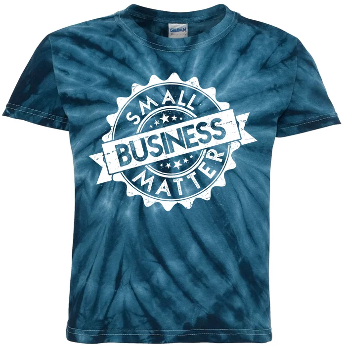 Small Business Matter Stamp Emblem Kids Tie-Dye T-Shirt