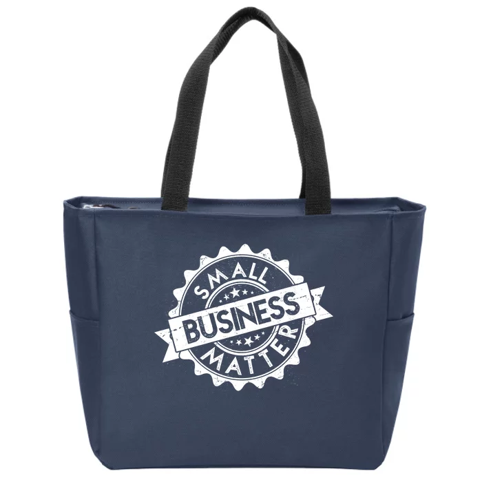 Small Business Matter Stamp Emblem Zip Tote Bag