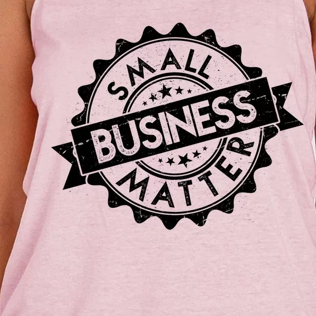 Small Business Matter Stamp Emblem Women's Knotted Racerback Tank