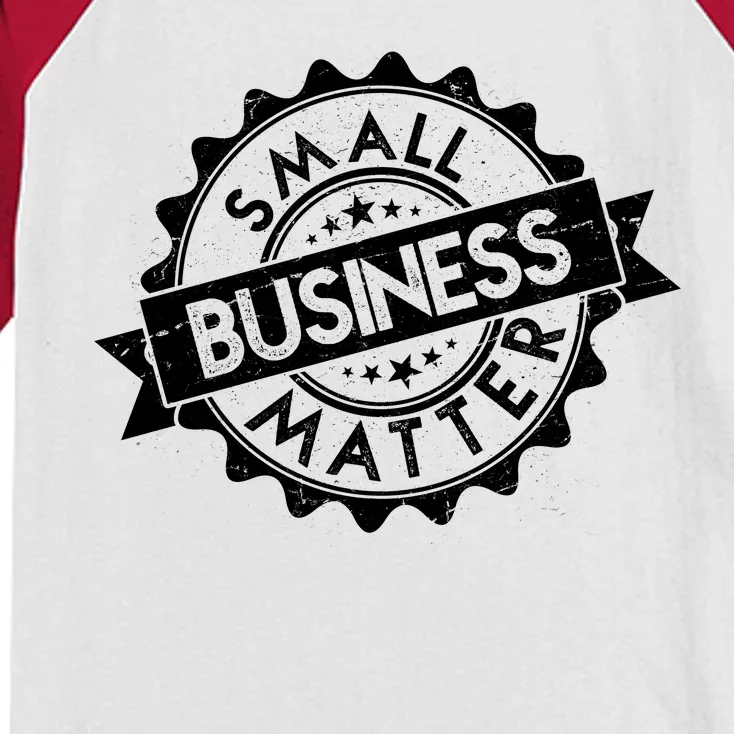 Small Business Matter Stamp Emblem Kids Colorblock Raglan Jersey