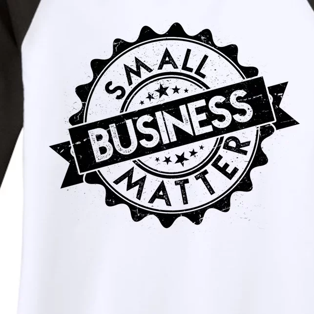 Small Business Matter Stamp Emblem Women's Tri-Blend 3/4-Sleeve Raglan Shirt