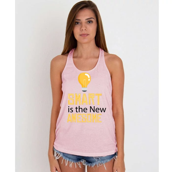 Smart Is Awesome Women's Knotted Racerback Tank