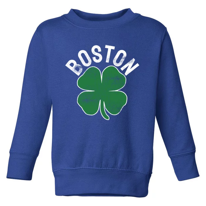 Shamrock Massachusetts Boston St Patricks Day Irish Green Gift Toddler Sweatshirt