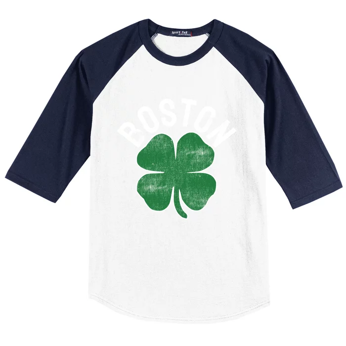 Shamrock Massachusetts Boston St Patricks Day Irish Green Gift Baseball Sleeve Shirt