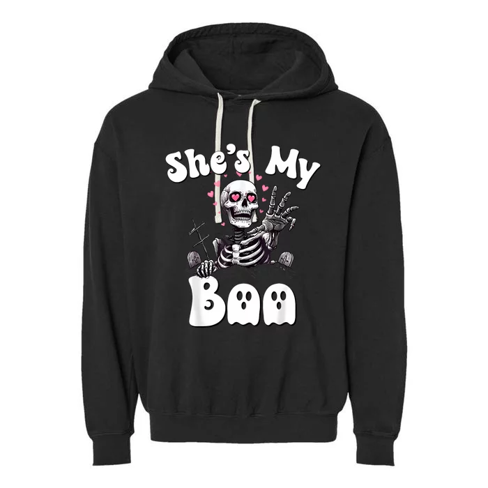 SheS My Boo Matching Halloween Pajama Couples HeS My Boo Garment-Dyed Fleece Hoodie