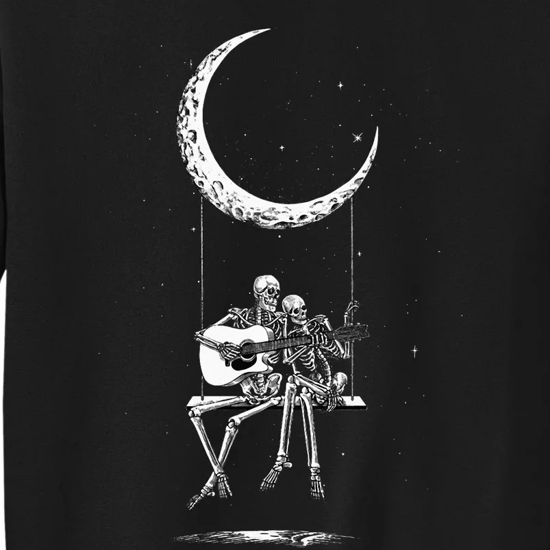 Skeleton Moon Band S Rock And Roll Concert Graphic S Tall Sweatshirt