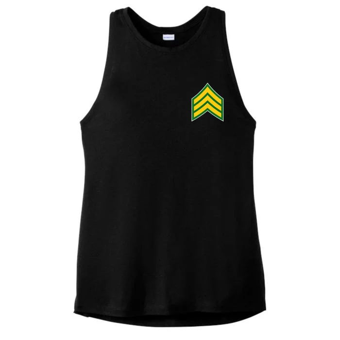 Sergeant Military Badge Ladies Tri-Blend Wicking Tank