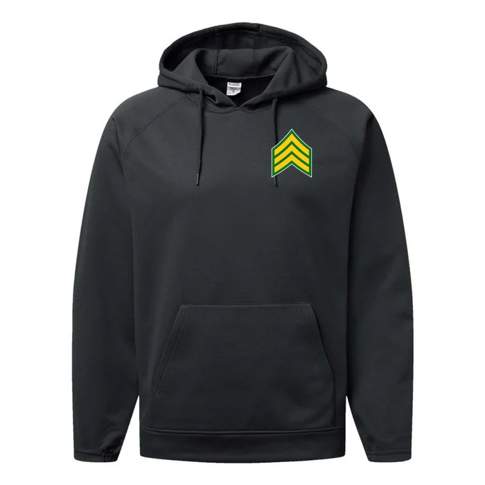 Sergeant Military Badge Performance Fleece Hoodie