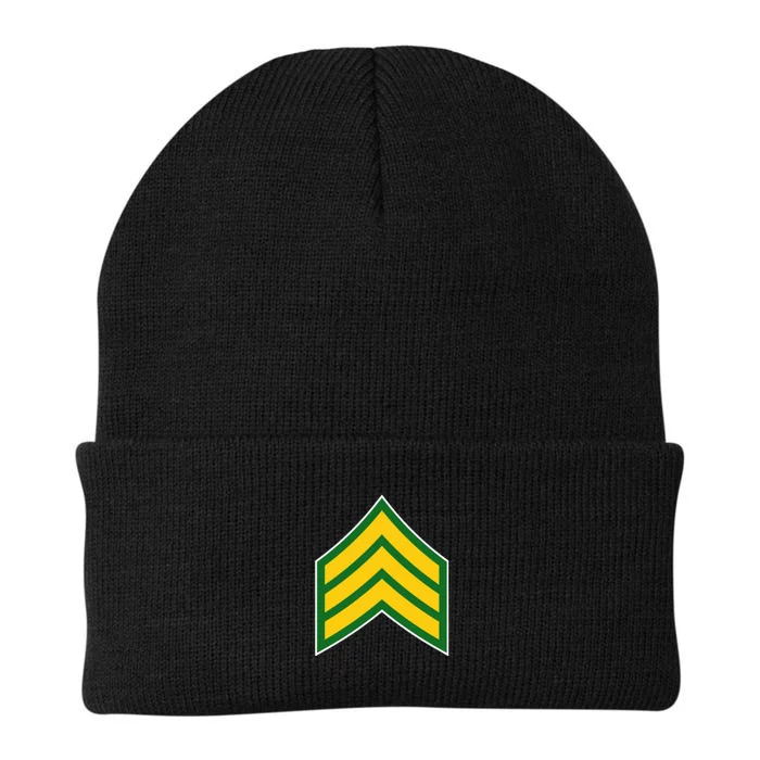 Sergeant Military Badge Knit Cap Winter Beanie