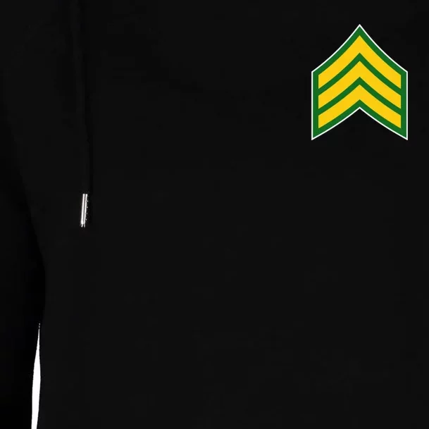 Sergeant Military Badge Womens Funnel Neck Pullover Hood