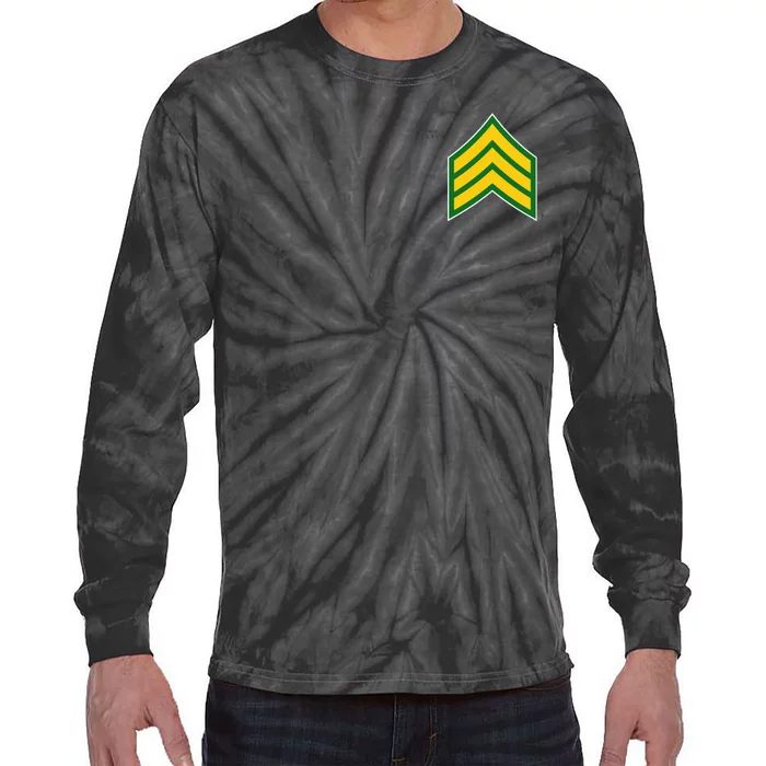 Sergeant Military Badge Tie-Dye Long Sleeve Shirt