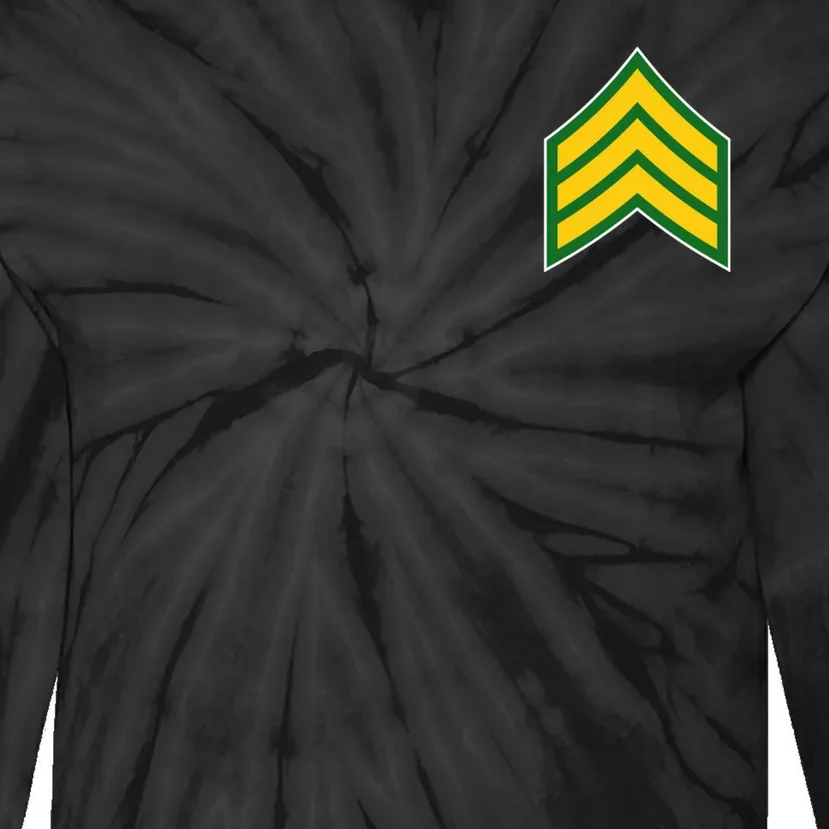 Sergeant Military Badge Tie-Dye Long Sleeve Shirt