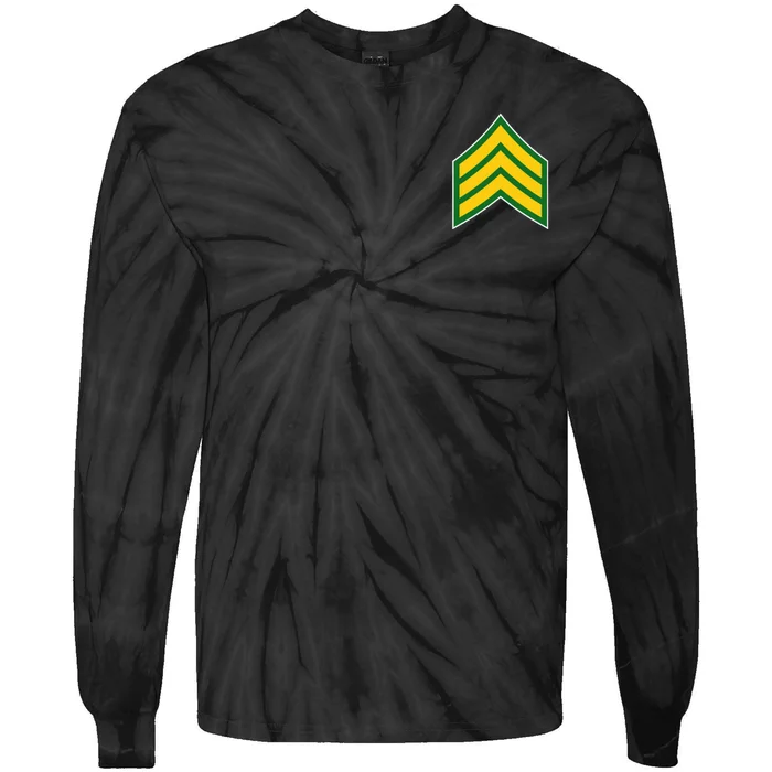 Sergeant Military Badge Tie-Dye Long Sleeve Shirt