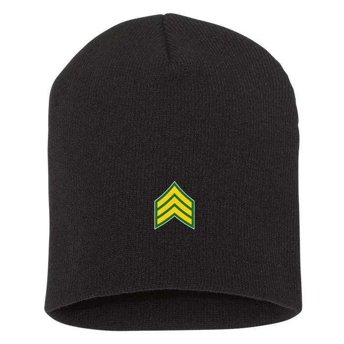 Sergeant Military Badge Short Acrylic Beanie