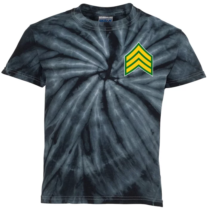 Sergeant Military Badge Kids Tie-Dye T-Shirt