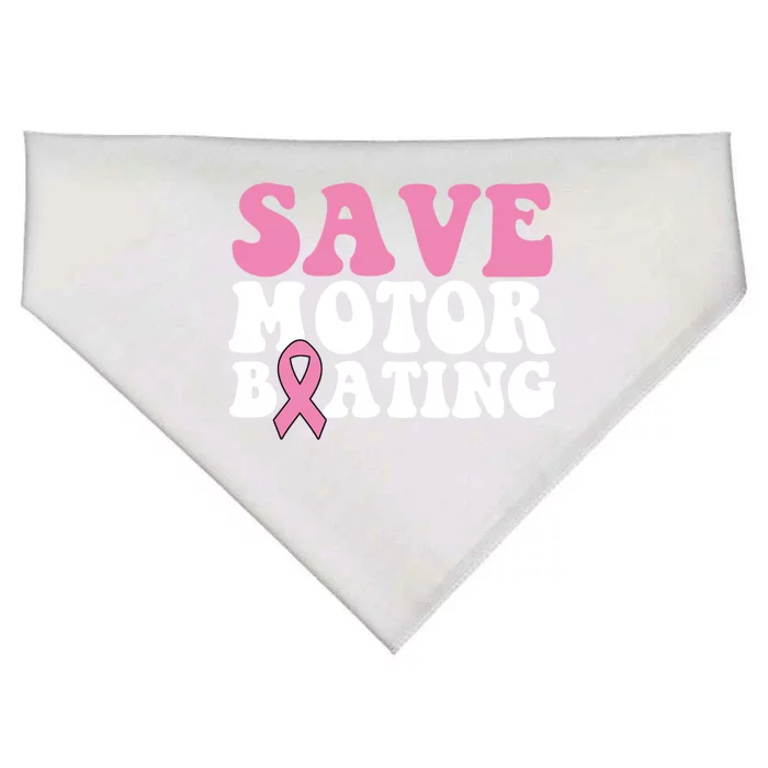 Save Motor Boating Breast Cancer Pink Ribbon Gift USA-Made Doggie Bandana