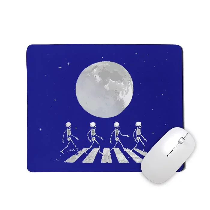 Skeleton Moon Band Tees Funny Rock Concert Halloween Graphic Mousepad