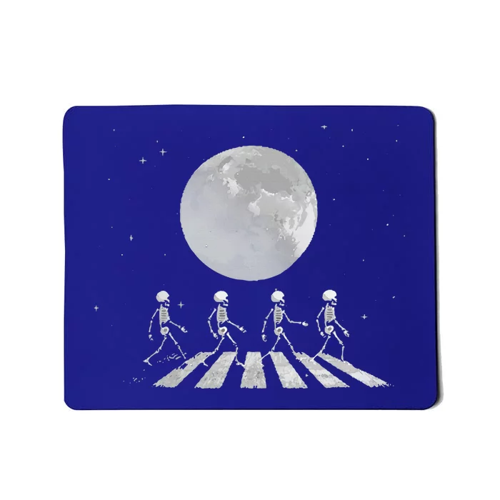 Skeleton Moon Band Tees Funny Rock Concert Halloween Graphic Mousepad