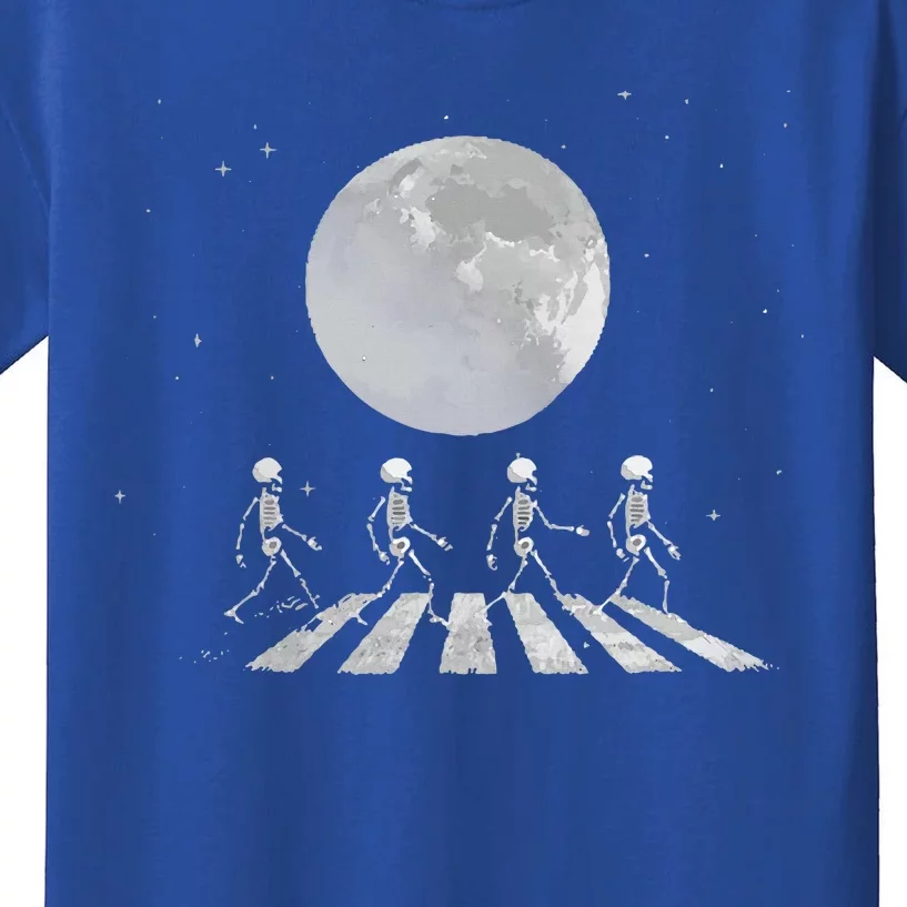 Skeleton Moon Band Tees Funny Rock Concert Halloween Graphic Kids T-Shirt