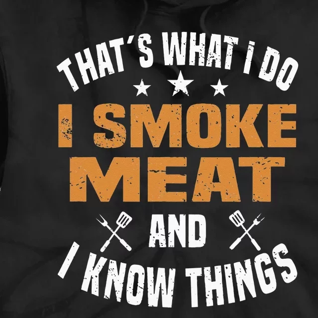 Smoking Meat BBQ Grilling Smoker Smoked Meat Tie Dye Hoodie