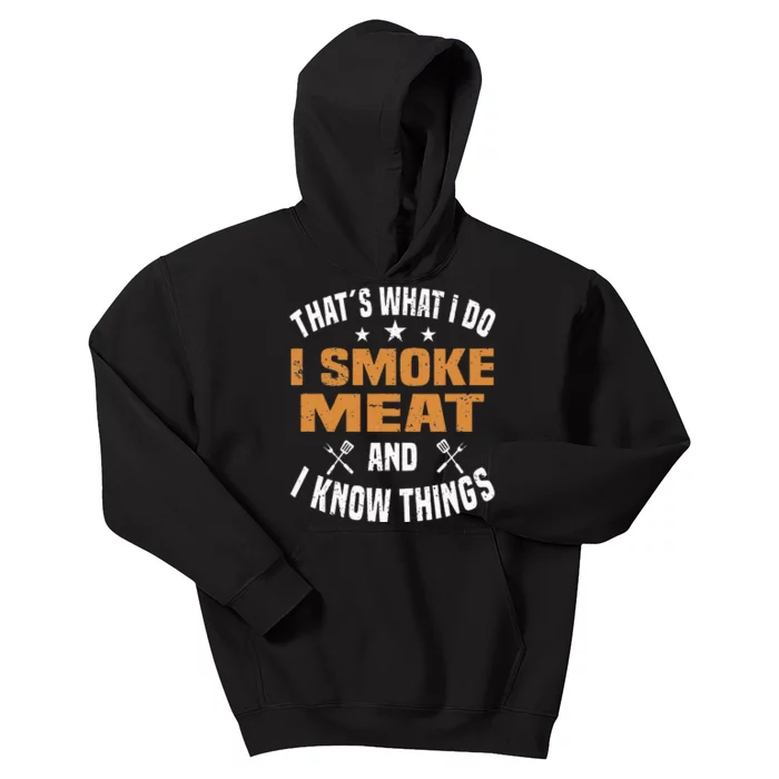 Smoking Meat BBQ Grilling Smoker Smoked Meat Kids Hoodie