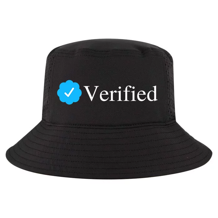 Social Media Blue Check Mark Verified Account Badge Cool Comfort Performance Bucket Hat